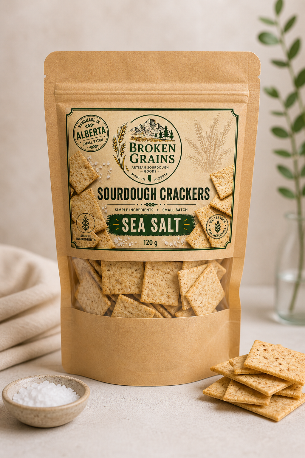 Sea Salt Sourdough Crackers